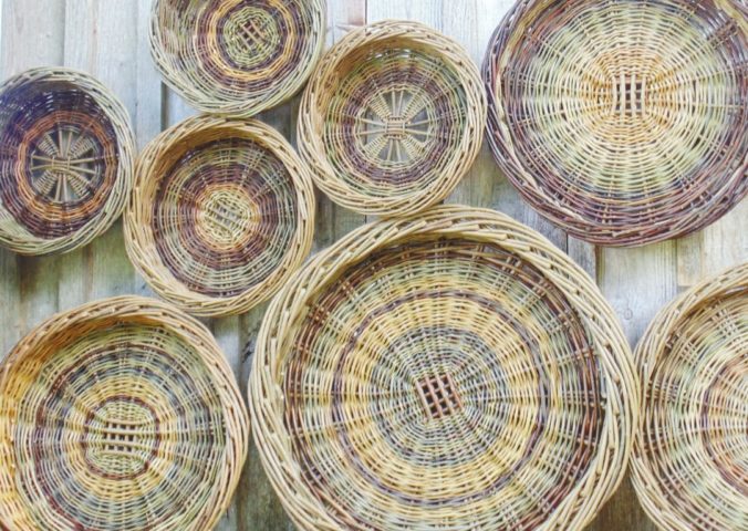 Group of baskets handmade by Hanna Van Aelst